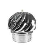 Καπέλο Καμινάδας Σόμπας Ανοξείδωτο Φ-150 Περιστροφικό Aisi 316 Ba Αντιμαγνητικό Inoxshell