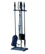 Σέτ Εργαλείων Τζακιού Μαύρο 4 Τεμαχίων 12700 Βιοφάν