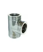 Τάφ 90 Μοιρών Σωλήνας Καπνοδόχου Διπλού Τοιχώματος Ανοξείδωτο Φ250-Φ300 Aisi 304 BA Inoxshell