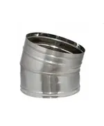 Γωνία Γιά Σωλήνα Καπνοδόχου Ανοξείδωτη Aisi 304 Ba Βαρέως Τύπου Μονού Τοιχώματος 45 Μοιρών Φ-400 Inoxshell