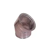 Γωνία Καμινάδας Γιά Μπουρί Βαρέως Τύπου Διπλού Τοιχώματος 45 Μοιρών 250 - 300 Ανοξείδωτη Aisi 304 Inoxshell