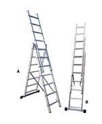 Σκάλα Αλουμινίου Τριών Τεμαχίων 3 X 7 Πτυσσόμενη 801307 Ελαφρού Τύπου Evo Profal