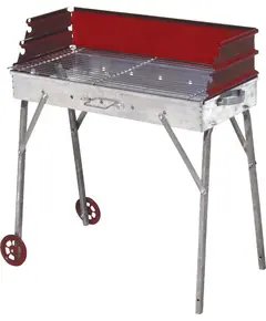 Ψησταριά Κάρβουνου Λυόμενη Γαλβανιζέ Μέ Κόκκινη Πλάτη Β 10426 Βιοφάν