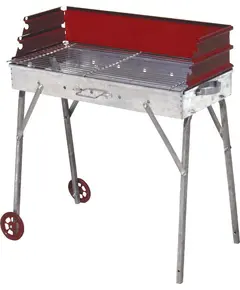 Ψησταριά Κάρβουνου Λυόμενη Γαλβανιζέ Μέ Κόκκινη Πλάτη  Α 10427 Βιοφάν