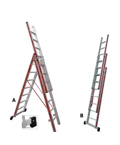 Σκάλα Αλουμινίου Τριών Τεμαχίων 3 X 13 Πτυσσόμενη 800313 Βαρέως Τύπου Profal