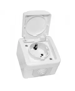 Πρίζα Σούκο Εξωτερική Στεγανή IP 54 Μέ Καπάκι 25501223 Adeleq