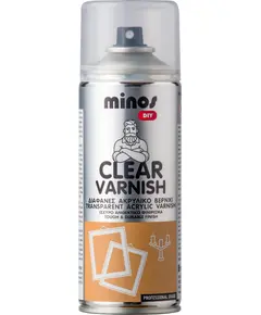 Βερνίκι Ακρυλικό Επαγγελματικό Clear Varnish Διάφανο 9207 Ματ 400ml Minos Evochem