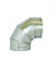 Γωνία Καμινάδας Βαρέως Τύπου 90 Μοιρών Φ 230 Αντιμαγνητική Ανοξείδωτη Aisi 316 BA Inoxshell