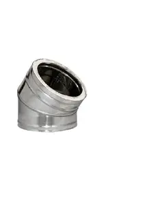 Καμπύλη Γωνία Σωλήνας Καπνοδόχου 45 Μοιρών Διπλού Τοιχώματος Ανοξείδωτη Φ300-Φ350 Aisi 304 BA Inoxshell