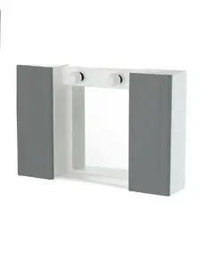 Ντουλάπι Μπάνιου Δίχρωμο Λευκο-Γκρί Μέ 2 Σπότ 62 Χ 42.5 Χ 9.5 59-7102 Viospiral