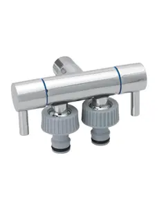 Διακόπτης Νερού Διπλής Εξαγωγής Μισόστροφος Μέ Ροζέτα Φ60 Καί 2 Ρακόρ 39-02645 Siroflex