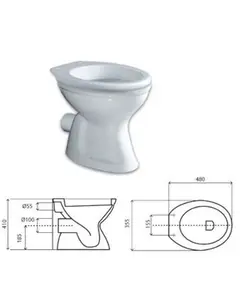 Λεκάνη Τουαλέτας Υψηλής Πιέσεως Πίσω Σιφώνι 55-04100 Oumer Viospiral