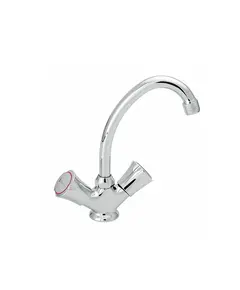 Κλασσική Μπαταρία Νιπτήρα Επικαθήμενη Μίας Οπής 150mm 00-04305 Corona Chrome Modea Viospiral