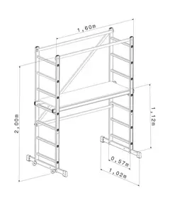 Σκαλωσιά Αλουμινίου Βαριάς Κατασκευής 1.64 Χ 0.57 Χ 2.00 M TECH200 Profal