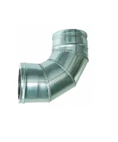 Γωνία Καμινάδας Γαλβανιζέ Ελικοειδούς Ραφής Βαρέως Τύπου 0.5mm Πάχος Φ130 - 90 Μοιρών Inoxshell