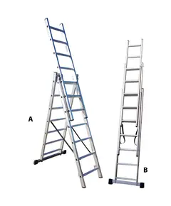 Σκάλα Αλουμινίου Τριών Τεμαχίων 3 X 10 Πτυσσόμενη 801310 Ελαφρού Τύπου Evo Profal