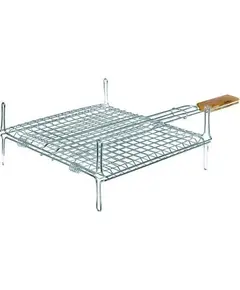 Σχάρα Ψησίματος Ανοξείδωτη 38.5 Χ 31.5  Μέ Πόδια 10084 Ξύλινο Χέρι Βιοφάν