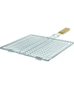 Σχάρα Ψησίματος Ανοξείδωτη 10080 29 Χ 33 Ξύλινο Χέρι Βιοφάν