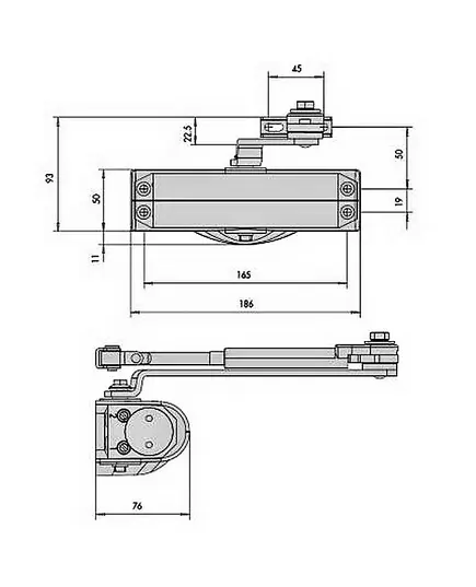 Μηχανισμός Επαναφοράς Πόρτας (Σούστα) Επαγγελματικής Χρήσης Ν.3- 4 C 1415 Ασημί Cisa