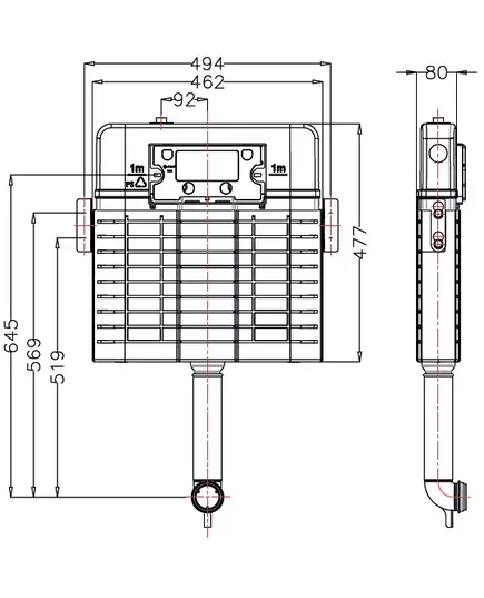Καζανάκι Εντοιχισμού Τοίχου Μέ Τούβλα Γιά Κλασσική Λεκάνη 58-51025  Promicro Japar