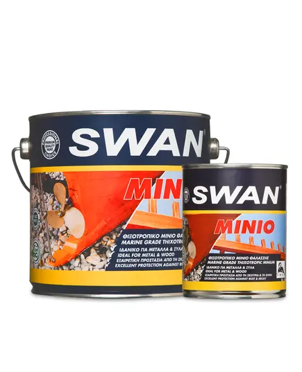 Μίνιο Γνήσιο Αντισκωριακό Υπόστρωμα Μετάλλων Καί Ξύλων 375 ML Swan Evochem