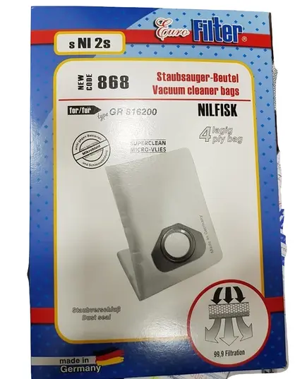 Ανταλλακτικές Σακούλες Ηλεκτρικής Σκούπας Γερμανίαs S NI 2s Nilfisk  Eurofilter