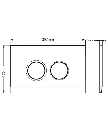 Καζανάκι Εντοιχισμού Τοίχου Γυψοσανίδας Γιά Κρεμαστή Λεκάνη 58-51095 Μέ Πλάκα Μαύρη Χρωμέ Teos Promicro Japar