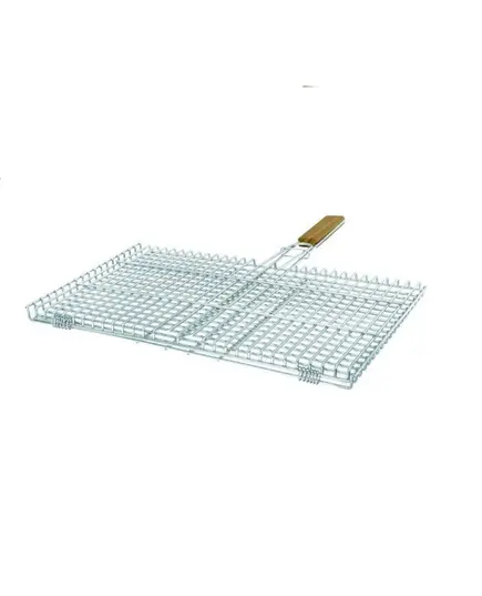 Σχάρα Χρωμίου Βαριάς Κατασκευής  54 Χ 36 Χοντρά Σύρματα Καί Ξύλινο Χέρι 10046 Βιοφάν