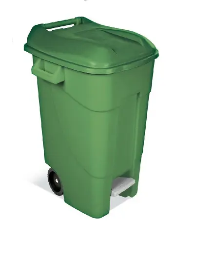 Κάδος Απορριμάτων Μέ Ρόδες Κάι Πετάλ Κήπου 120LT Πράσινος (44426001) Tayg