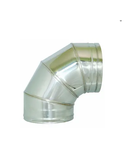 Γωνία Καμινάδας Βαρέως Τύπου 90 Μοιρών Φ 230 Αντιμαγνητική Ανοξείδωτη Aisi 316 BA Inoxshell