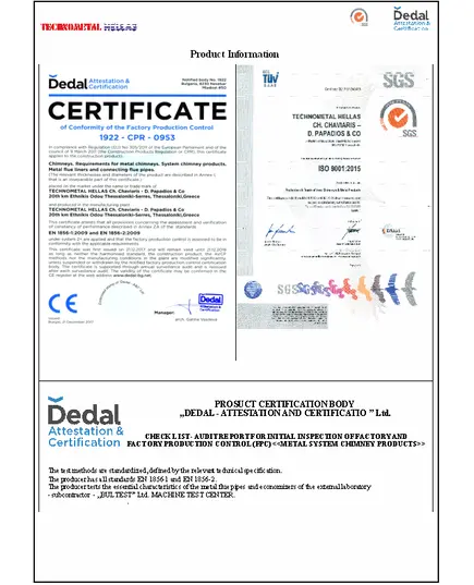 Σωλήνας Καπνοδόχος  Διπλού Τοιχώματος Ανοξείδωτος 0.25 Μέτρα Aisi 304 BA Φ150-Φ200 Inoxshell