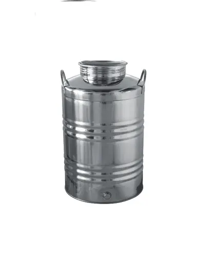 Δοχείο Λαδιού Ανοξείδωτο Ιταλίας 50 Λίτρα TRE.I SRL Inox 18/10 Βιδωτό Καπάκι 15008 Βιοφάν
