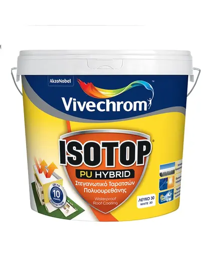 Μονωτικό Ταράτσας Isotop Pu Hybrid 10 lt Λευκό Βιβεχρώμ