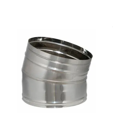 Γωνία Γιά Σωλήνα Καπνοδόχου Ανοξείδωτη Aisi 304 Ba Βαρέως Τύπου Μονού Τοιχώματος 45 Μοιρών Φ-120 Inoxshell