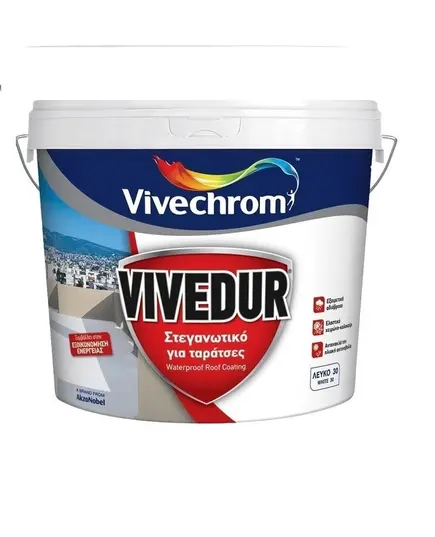 Μονωτικό Ταράτσας Λευκό Vivedur 10 LT Βιβεχρώμ