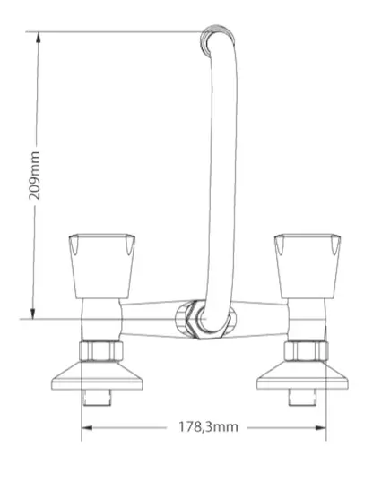 Μπαταρία Νεροχύτη Τοίχου Άνω Ροής 00-04302 Corona Viospiral