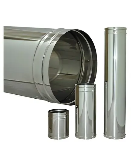 Καμπύλη Γωνία Σωλήνας Καπνοδόχου 45 Μοιρών Διπλού Τοιχώματος Ανοξείδωτη Φ200-Φ250 Aisi 304 BA Inoxshell