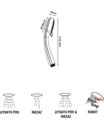 Τηλέφωνο Μπαταρίας Μπάνιου Χρωμέ 4 Θέσεων 35-02055/S Viospiral