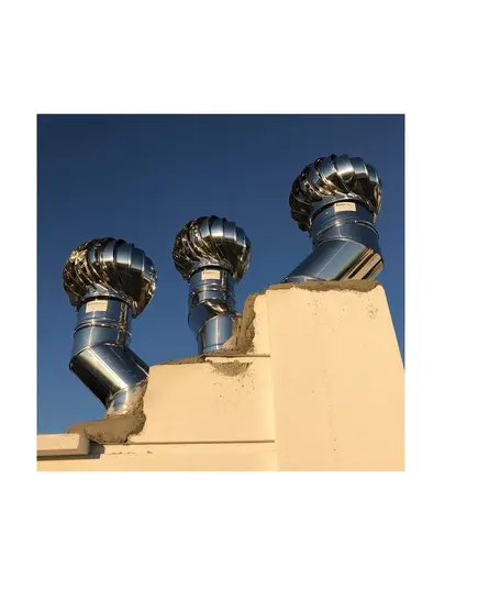 Καπέλο Καμινάδας Περιστροφικό Μειωμένης Τριβής Ειδικού Τύπου Βαριάς Κατασκευής Φ 180 Aisi 304 Ba Αντιμαγνητικό Inoxshell CE