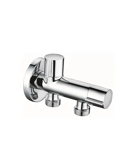 Γωνιακός Διακόπτης Διπλός Ορειχάλκινος Χρωμέ 48-01068  Viospiral