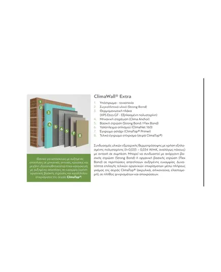 Ολοκληρωμένο Σύστημα Εξωτερικής Θερμομόνωσης Μέ Ενδεικτικό Κοστος Υλικών Clima Wall Extra Bioclima
