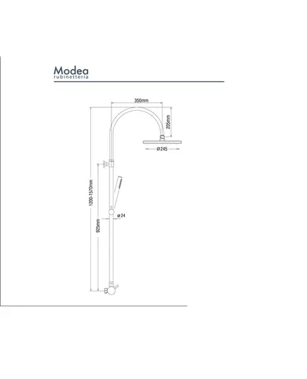 Στήλη Ντούζ Μέ Αναμεικτική Μπαταρία Χρωμέ 00-02957 Etna Modea Viospiral
