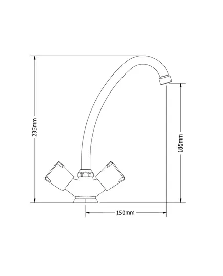 Κλασσική Μπαταρία Νιπτήρα Επικαθήμενη Μίας Οπής 150mm 00-04305 Corona Chrome Modea Viospiral