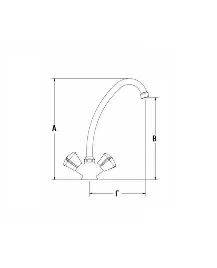 Κλασσική Μπαταρία Κουζίνας Μισόστροφος Μηχανισμός 00-4504 Minial Retro Chrome Modea Viospiral