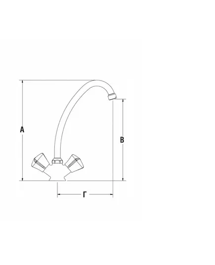 Κλασσική Μπαταρία Πάγκου Κουζίνας Μίας Οπής Μισόστροφος Μηχανισμός 00-04506 Minimal Retro Chrome Viospiral