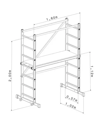 Σκαλωσιά Αλουμινίου Βαριάς Κατασκευής 1.64 Χ 0.57 Χ 2.00 M TECH200 Profal