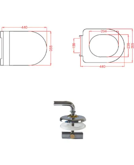 Καπάκι Λεκάνης Slim από Βακελίτη 44x35.5cm Λευκό 58-53118 Capri Viospiral