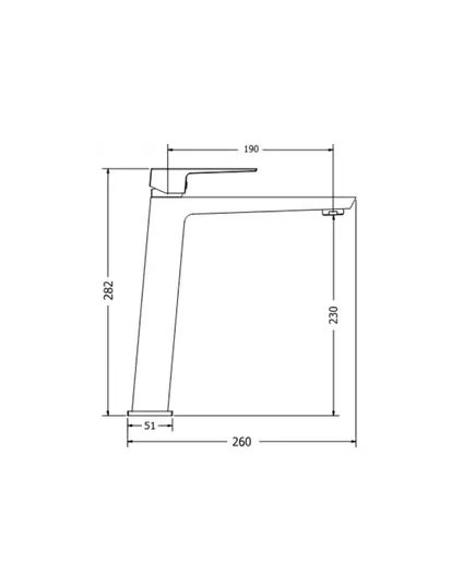 Αναμεικτική Μπαταρία Νιπτήρα Ψηλή 00-08003/B Pietra Black Matt Modea Viospiral