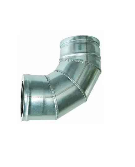 Γωνία Καμινάδας Γαλβανιζέ Ελικοειδούς Ραφής Βαρέως Τύπου 0.5mm Πάχος Φ100 - 90 Μοιρών Inoxshell