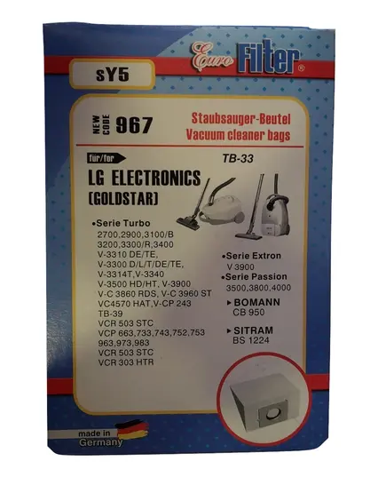 Ανταλλακτικές Σακούλες Ηλεκτρικής Σκούπας SZ 1010 Lg Electronics Gold Star Eurofilter